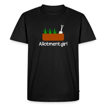 allotment girl - Men's Premium Organic T-Shirt - black - Front - Nico (187cm)