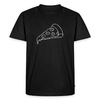 Pizza - Men's Premium Organic T-Shirt - black - Front - Nico (187cm)