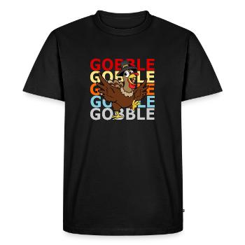 Retro Vintage Style Thanksgiving Turkey Turkey - Men's Premium Organic T-Shirt - black - Front - Nico (187cm)