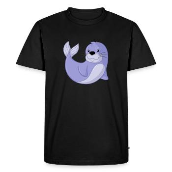 Sceau comique - T-shirt Premium bio Homme - noir - Devant - Nico (187cm)