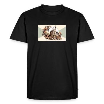 Retro Castle Neuschwanstein | Architecture Coll. - Men's Premium Organic T-Shirt - black - Front - Nico (187cm)