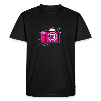 Fond Corps Années 80 Rétro Violet - T-shirt Premium bio Homme - noir - Devant - Nico (187cm)