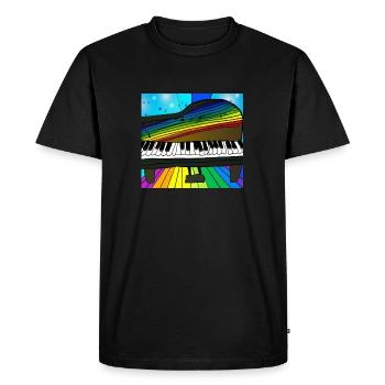 Piano sur arc-en-ciel - T-shirt Premium bio Homme - noir - Devant - Nico (187cm)