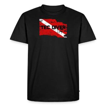 TEC DIVER - Men's Premium Organic T-Shirt - black - Front - Nico (187cm)