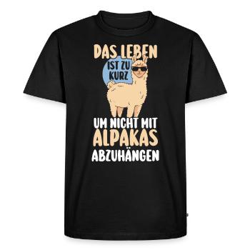 Alpaga - T-shirt Premium bio Homme - noir - Devant - Nico (187cm)
