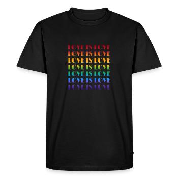 Love is Love - T-shirt Premium bio Homme - noir - Devant - Nico (187cm)