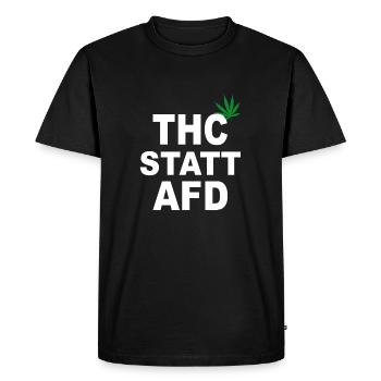 Cannabis THC Legalisierung Demo T-shirt - Männer Premium Bio T-Shirt - Schwarz - Vorne - Nico (187cm)