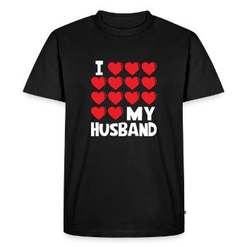 J'aime mon mari - T-shirt Premium bio Homme - noir - Devant - Nico (187cm)