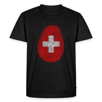 Suisse emprunte Cadeau fierté suisse - T-shirt Premium bio Homme - noir - Devant - Nico (187cm)