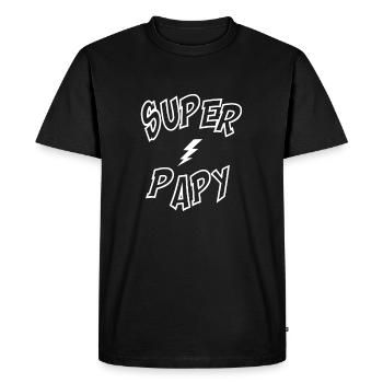 Super papy - T-shirt Premium bio Homme - noir - Devant - Nico (187cm)