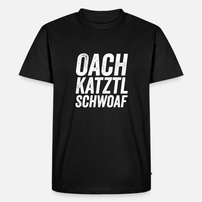 Oachkatzlschwoaf Bayrisch Eichhörnchen - Männer Premium Bio T-Shirt - Schwarz