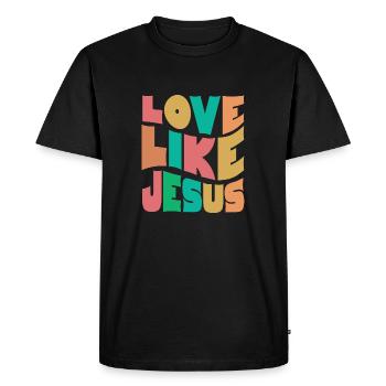 Aimer comme Jésus - T-shirt Premium bio Homme - noir - Devant - Nico (187cm)