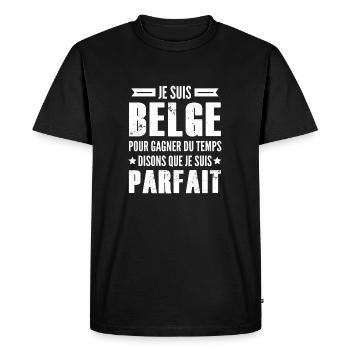 belge parfait / humour belge - T-shirt Premium bio Homme - noir - Devant - Nico (187cm)