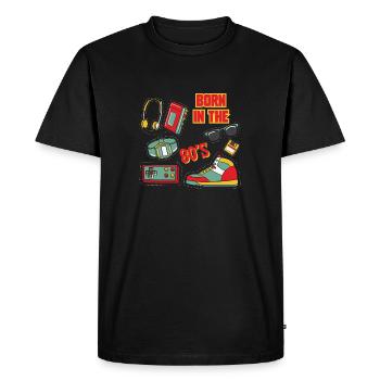 born in the 80s - Men's Premium Organic T-Shirt - black - Front - Nico (187cm)