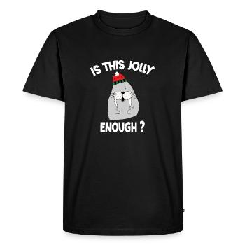 Is This Jolly Enough Funny Sea bull Christmas - T-shirt Premium bio Homme - noir - Devant - Nico (187cm)