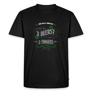 Beer Funny Programming Joke Dads Favorite Funny - Men's Premium Organic T-Shirt - black - Front - Nico (187cm)