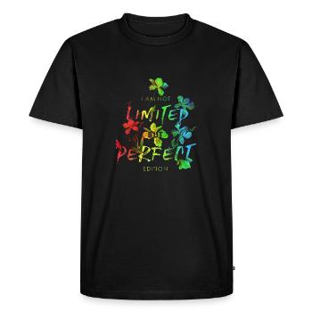 vibes only love quote vector vintage flowers art - Men's Premium Organic T-Shirt - black - Front - Nico (187cm)