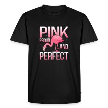 Pink Proud And Perfect Pink Bird Cute - Men's Premium Organic T-Shirt - black - Front - Nico (187cm)