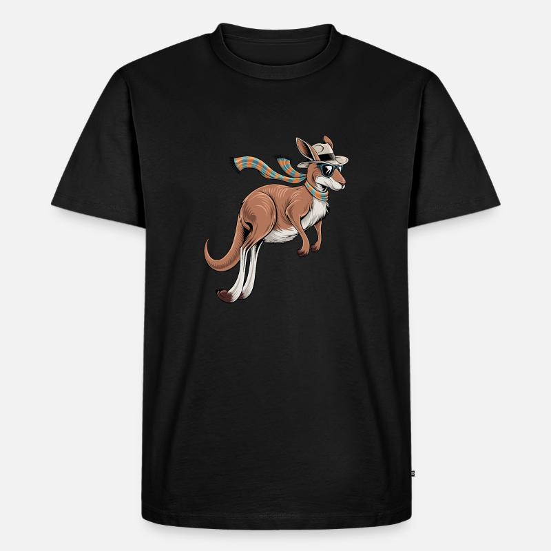 Stylish Kangaroo - Männer Premium Bio T-Shirt - Schwarz