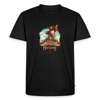 Hobbyhorsing Hobby Horsing Écurie à chevaux - T-shirt Premium bio Homme - noir - Devant - Nico (187cm)