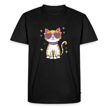 Étincelle de chat - T-shirt Premium bio Homme - noir - Devant - Nico (187cm)