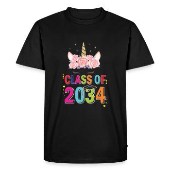 Cute Unicorn First School Class 2034 Grow - Men's Premium Organic T-Shirt - black - Front - Nico (187cm)