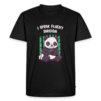 Je parle couramment sarcasme amis drôles Hum - T-shirt Premium bio Homme - noir - Devant - Nico (187cm)