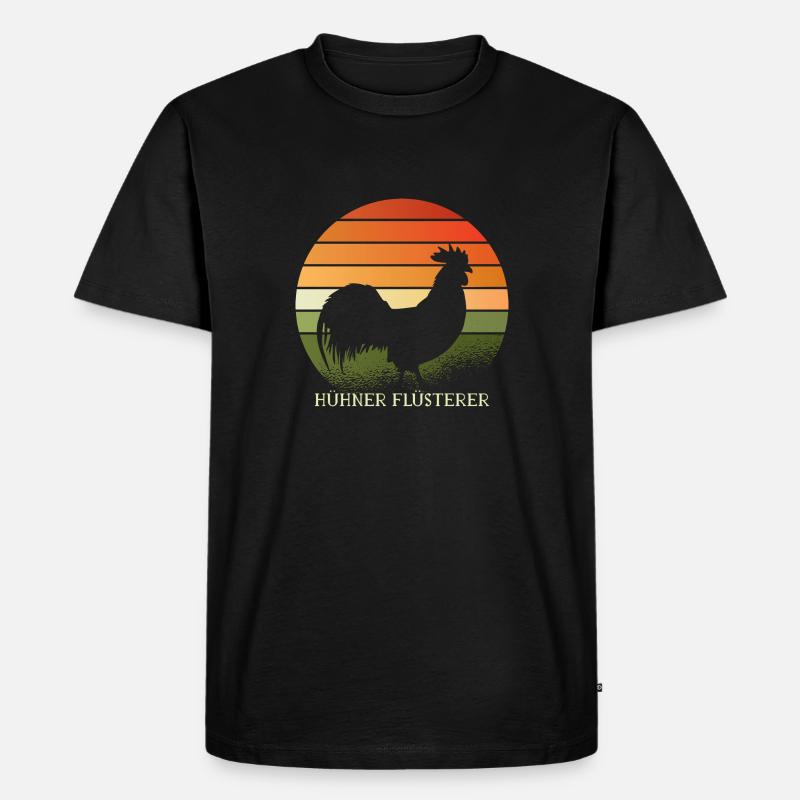 Hahn der Hühner Flüsterer - Männer Premium Bio T-Shirt - Schwarz