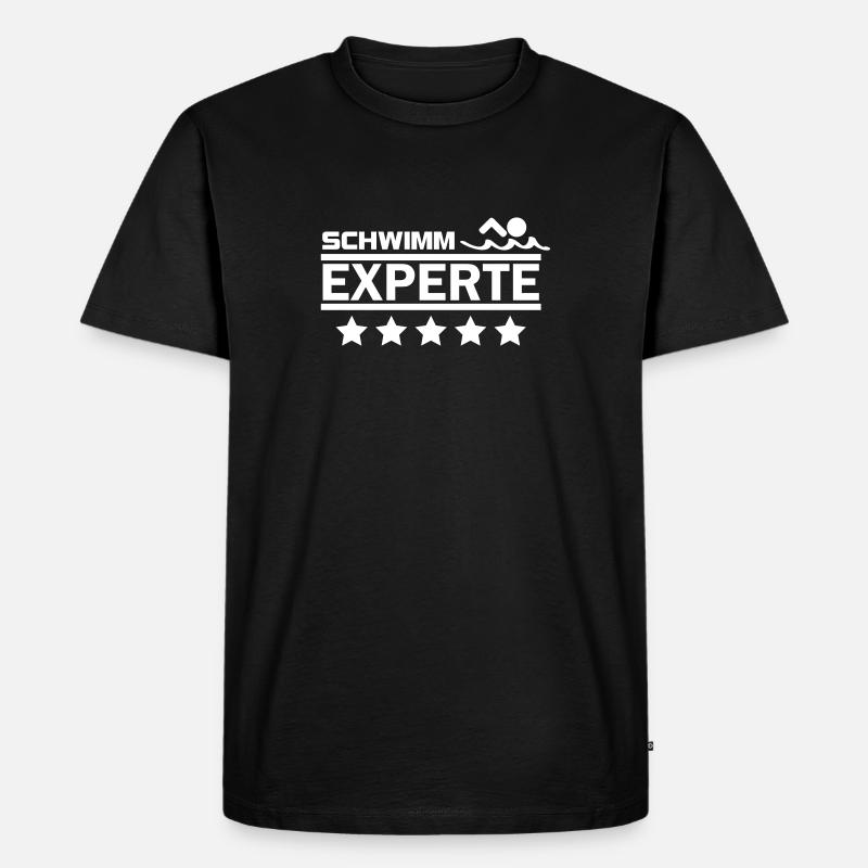 schwimm experte - Männer Premium Bio T-Shirt - Schwarz