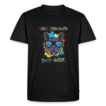 Meilleur papa Frenchie de tous les temps Français Bulldog Papa - T-shirt Premium bio Homme - noir - Devant - Nico (187cm)