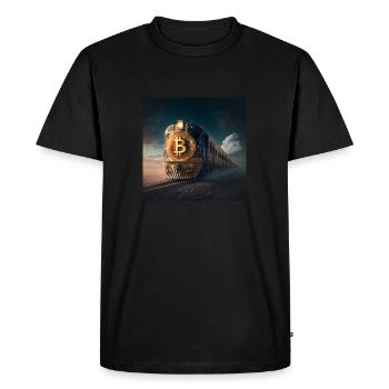 « Chugga Chugga » Bitcoin - T-shirt Premium bio Homme - noir - Devant - Nico (187cm)