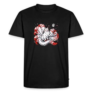 Japanese Kitsune Fox - Men's Premium Organic T-Shirt - black - Front - Nico (187cm)