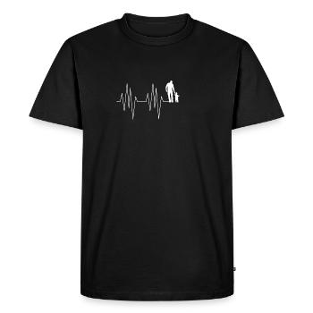 Rythme cardiaque ligne cardiaque fréquence cardiaque père et fils - T-shirt Premium bio Homme - noir - Devant - Nico (187cm)