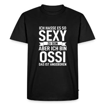 Ossi - Männer Premium Bio T-Shirt - Schwarz - Vorne - Nico (187cm)