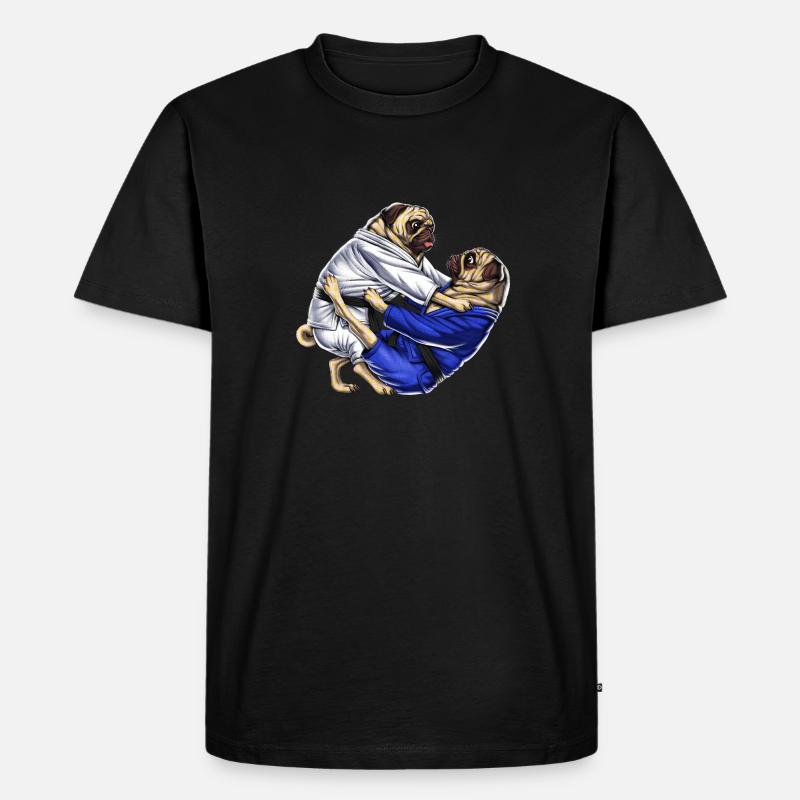Jiu-Jitsu Möpse - Männer Premium Bio T-Shirt - Schwarz