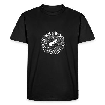 Pâques Ostara Eostre païen printemps lièvre - T-shirt Premium bio Homme - noir - Devant - Nico (187cm)
