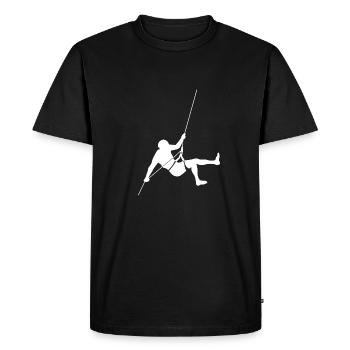 2 grimpeurs escalade de descente en rappel abseil - T-shirt Premium bio Homme - noir - Devant - Nico (187cm)