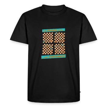 Le mouvement ORANGE ... et CHECKMATE - Tour - T-shirt Premium bio Homme - noir - Devant - Nico (187cm)