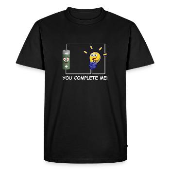 You complete me - Funny Physics Electrical Design - Men's Premium Organic T-Shirt - black - Front - Nico (187cm)