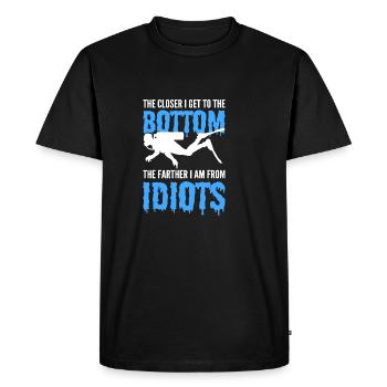 Plus loin des idiots plongeur poison - T-shirt Premium bio Homme - noir - Devant - Nico (187cm)