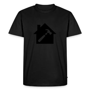 Maison et marteau - Symbole de l’atelier - T-shirt Premium bio Homme - noir - Devant - Nico (187cm)