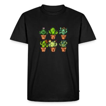 Cactus Succulent Plants - Men's Premium Organic T-Shirt - black - Front - Nico (187cm)