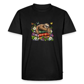Livres sur les paresseux - T-shirt Premium bio Homme - noir - Devant - Nico (187cm)