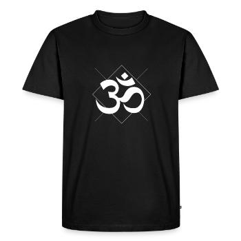 OM sign - Men's Premium Organic T-Shirt - black - Front - Nico (187cm)