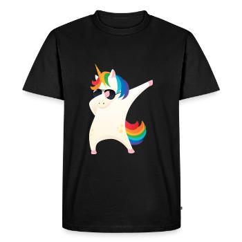 Dabbing Unicorn With Sunglasses - Dab Dance Gift - T-shirt Premium bio Homme - noir - Devant - Nico (187cm)