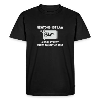 Newton's 1st Set - Resting Body - Men's Premium Organic T-Shirt - black - Front - Nico (187cm)