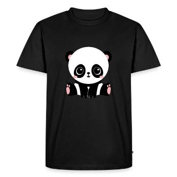 Panda - T-shirt Premium bio Homme - noir - Devant - Nico (187cm)