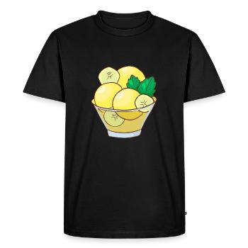 Crème glacée, crème glacée, crème glacée, crème glacée, boule, crème glacée, sundae - T-shirt Premium bio Homme - noir - Devant - Nico (187cm)