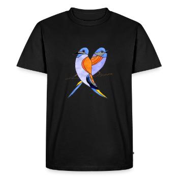 birds - Men's Premium Organic T-Shirt - black - Front - Nico (187cm)