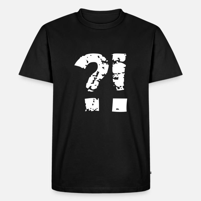 Fragezeichen Ausrufezeichen Comicstyle. - Männer Premium Bio T-Shirt - Schwarz
